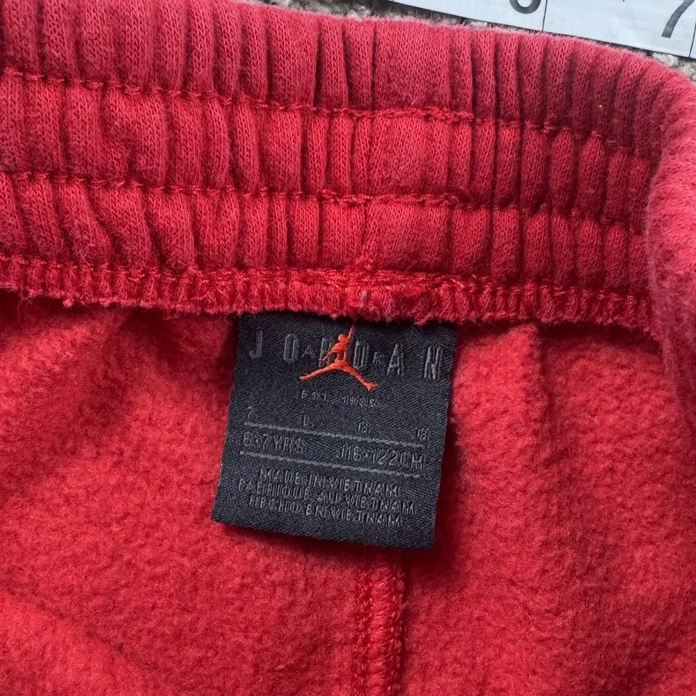 Nike Air Jordan Youth 6-7 Yrs Brooklyn Fleece Hoodie Jogger Sweatpants Set Red